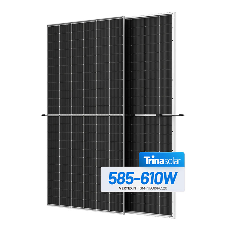 Module Type:TSM-NEG19RC.20 585-610M 585 590 595 600 605 610 Peak Power Watts-Pmax(Wp)* 585 590 595 600 605 610 Power Tolerance-Pmax(W) 0 ~ +5 Maximum Power Voltage-Vmpp(V) 39.5 39.7 40.0 40.3 40.5 40.8 Maximum Power Current-Impp(A) 14.82 14.86 14.89 14.91 14.94 14.96 Open Circuit Voltage-Voc(V) 47.5 47.8 48.1 48.4 48.7 49.0 Short Circuit Current-Isc(A) 15.68 15.72 15.76 15.80 15.83 15.86 Module Efficiency(%) 21.7 21.8 22.0 22.2 22.4 22.6 Maximum System Voltage 1500V DC (IEC) Max Series Fuse Rating 35A Operational Temperature -40~+85ºC Temperature Coeffcient of Pmax - 0.30%/°C Temperature Coeffcient of Voc - 0.24%/°C Temperature Coeffcient of Isc 0.04%/°C