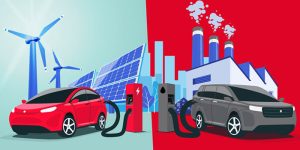Electric car vs. gas car
