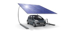 solar panel with electric car
