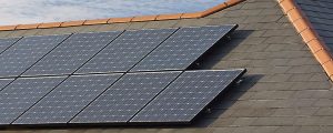 solar panels on slate roof