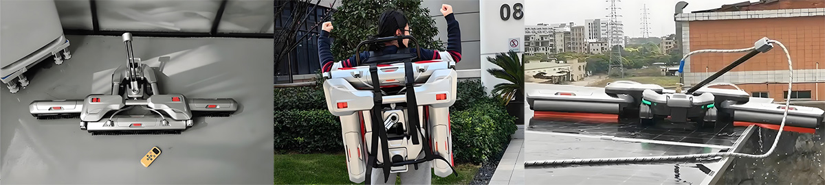 Water-Powered Solar Panel Cleaner Robot Features